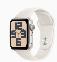 Apple Watch SE Gen 2 2024 GPS 40mm Starlight Aluminum Case with Sport Band Starlight (Спортивный ремешок цвета Сияющая звезда) (M/L, 150–200 mm) MXEG3