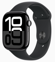 Apple Watch Series 10 GPS 42mm Jet Black Aluminum Case with Sport Band Black (Спортивный ремешок черного цвета) (M/L, 150–200 mm) MWWF3