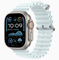 Apple Watch Ultra 2 (2024) GPS + Cellular 49mm Natural Titanium Case with Ice Blue Ocean Band (Корпус из титана, ремешок Ocean цвета Ледяной Голубой)