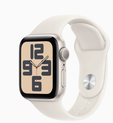 Apple Watch SE Gen 2 2024 GPS 40mm Starlight Aluminum Case with Sport Band Starlight (Спортивный ремешок цвета Сияющая звезда) (M/L, 150–200 mm) MXEG3